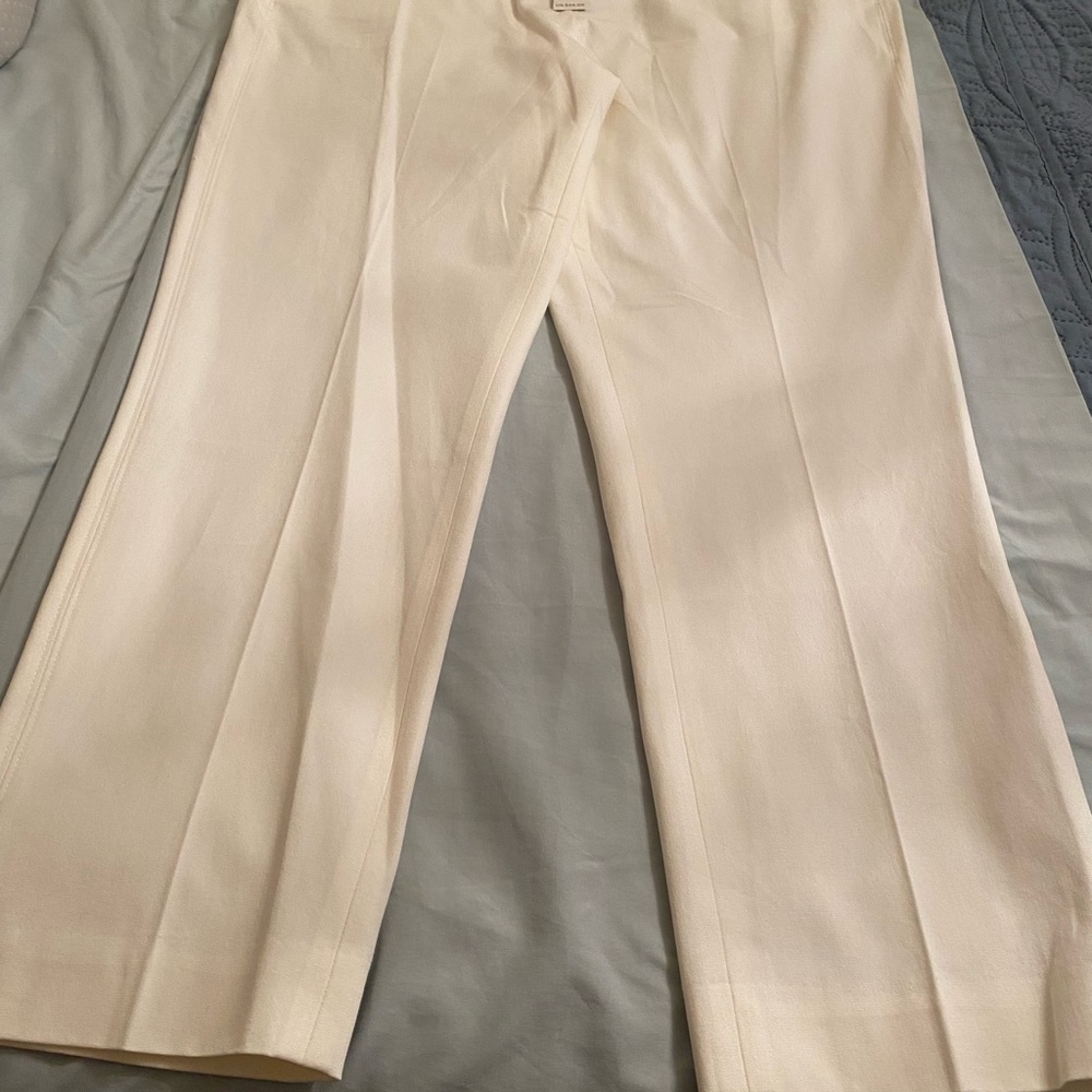 Chico’s polished bi-stretch straight leg pant - white (unlined); brand new
